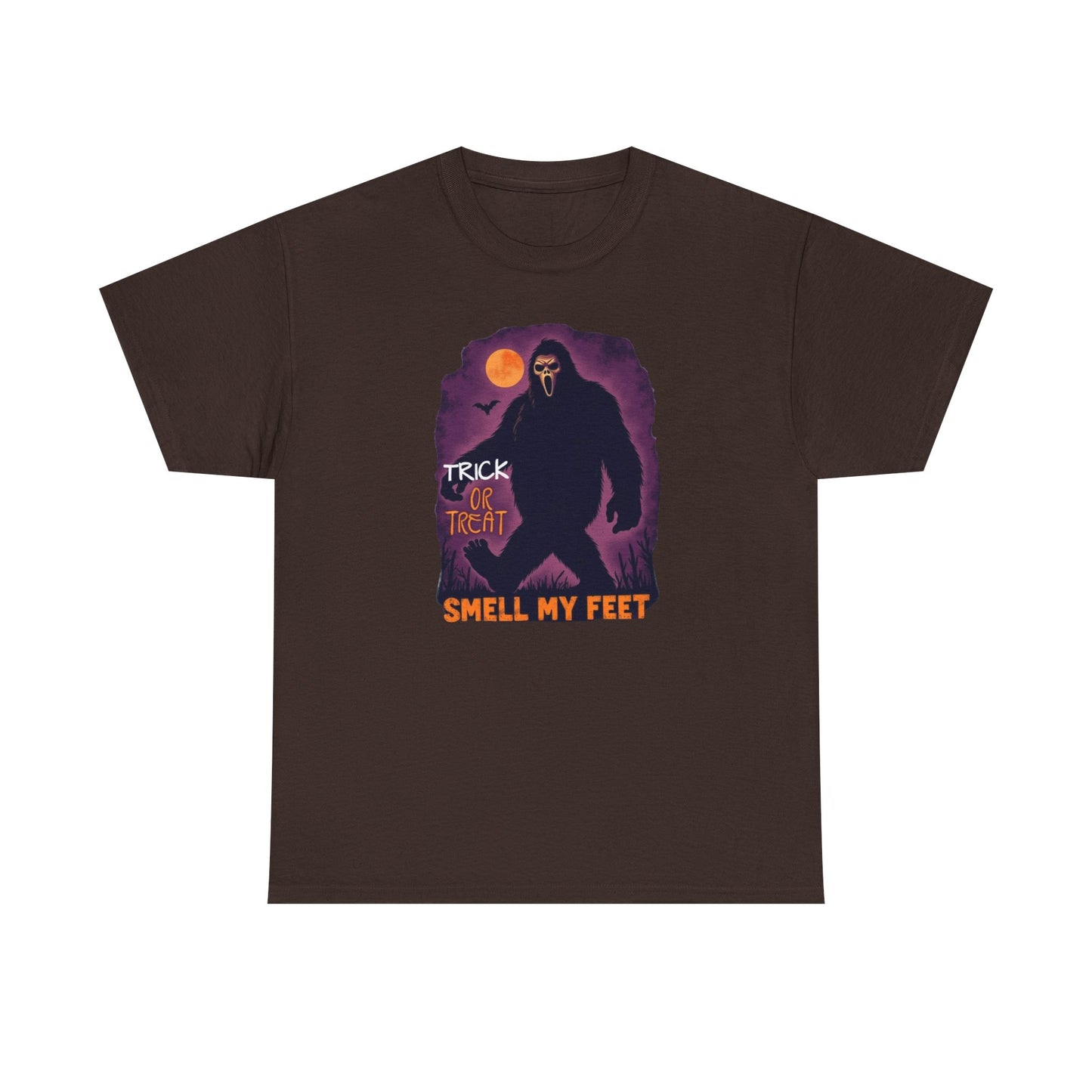 Halloween Bigfoot Tee, Unisex Cotton T-Shirt, Trick or Treat Shirt, Smell My Feet Design, Funny Halloween Apparel
