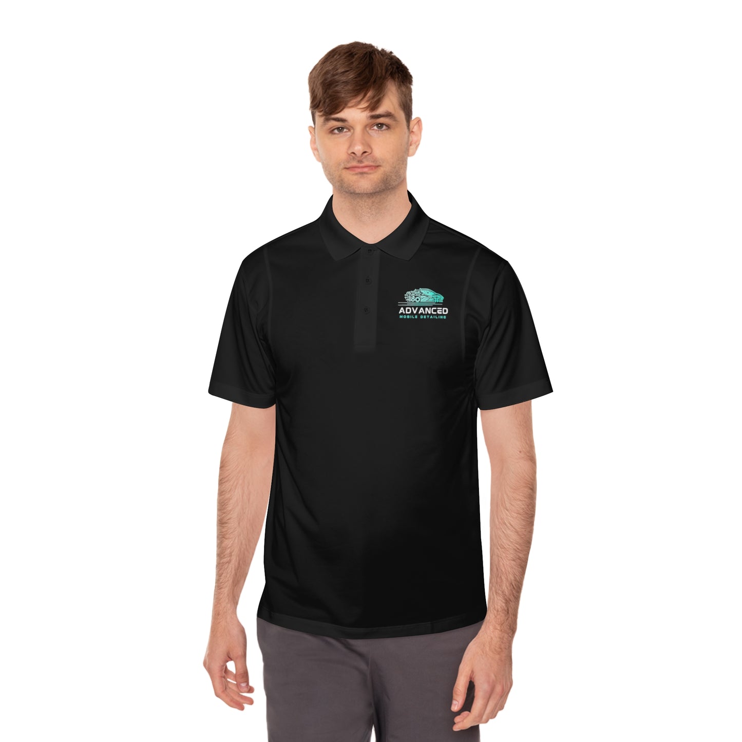 Advanced Mobile, Men's Sport Polo Shirt, Activewear, Casual Dress Shirt for Men, Perfect for Outdoor Activities, Golf, and Everyday Wear