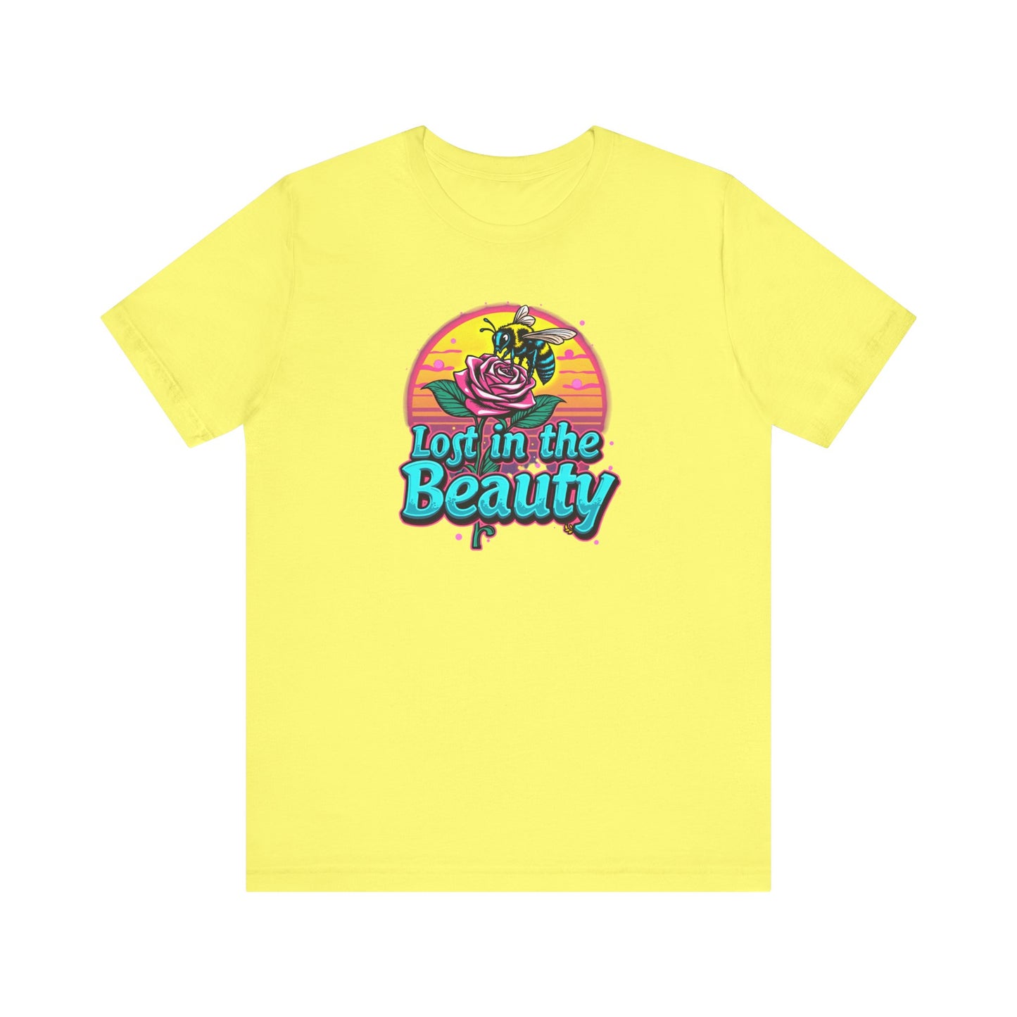 Lost in the Beauty Unisex Tee - Floral Graphic Short Sleeve Shirt - Psychonaut Swag