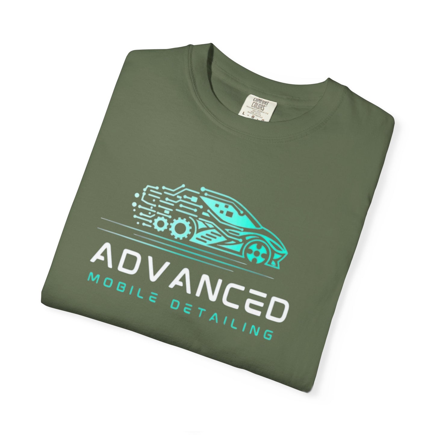Advanced Mobile, Garment Dyed, T-Shirt, Unisex Graphic Tee, Casual Streetwear, Perfect Gift for Car Lovers, Vintage Style Merch, Everyday Wear