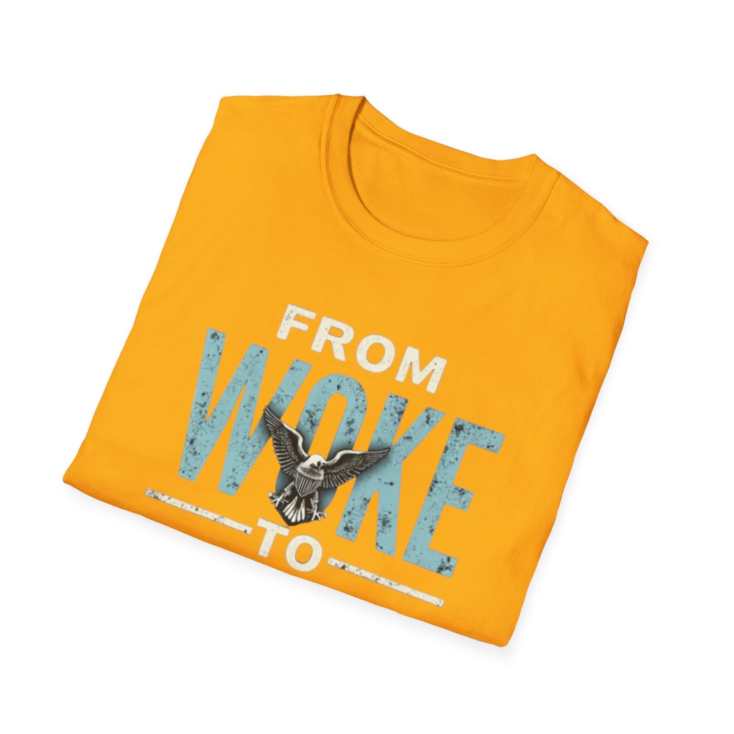Woke to Right, Graphic Tee - From Woke to Right, Casual Wear, Gift for Friends, Statement T-Shirt, Everyday Fashion, Political Humor - Psychonaut Swag