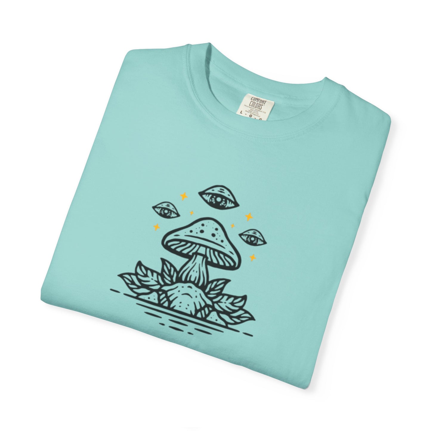 Mushroom Gift from Visitors, Unisex Garment-Dyed T-shirt - Psychonaut Swag