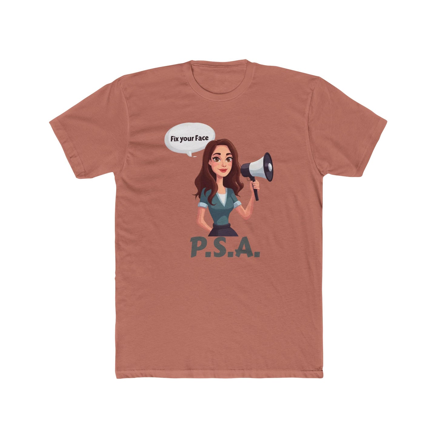 Fix your face, Leah-PSA Unisex Cotton Crew Tee, Fun Graphic Tee, Casual Humor Shirt, Gift for Friends, Everyday Wear, Statement Apparel