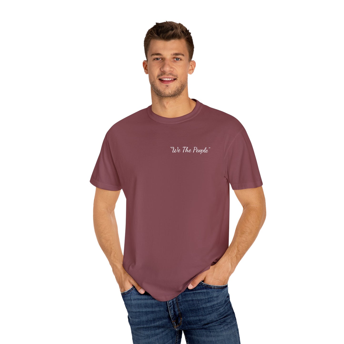 We the People/flag, Unisex Garment-Dyed T-shirt - Psychonaut Swag