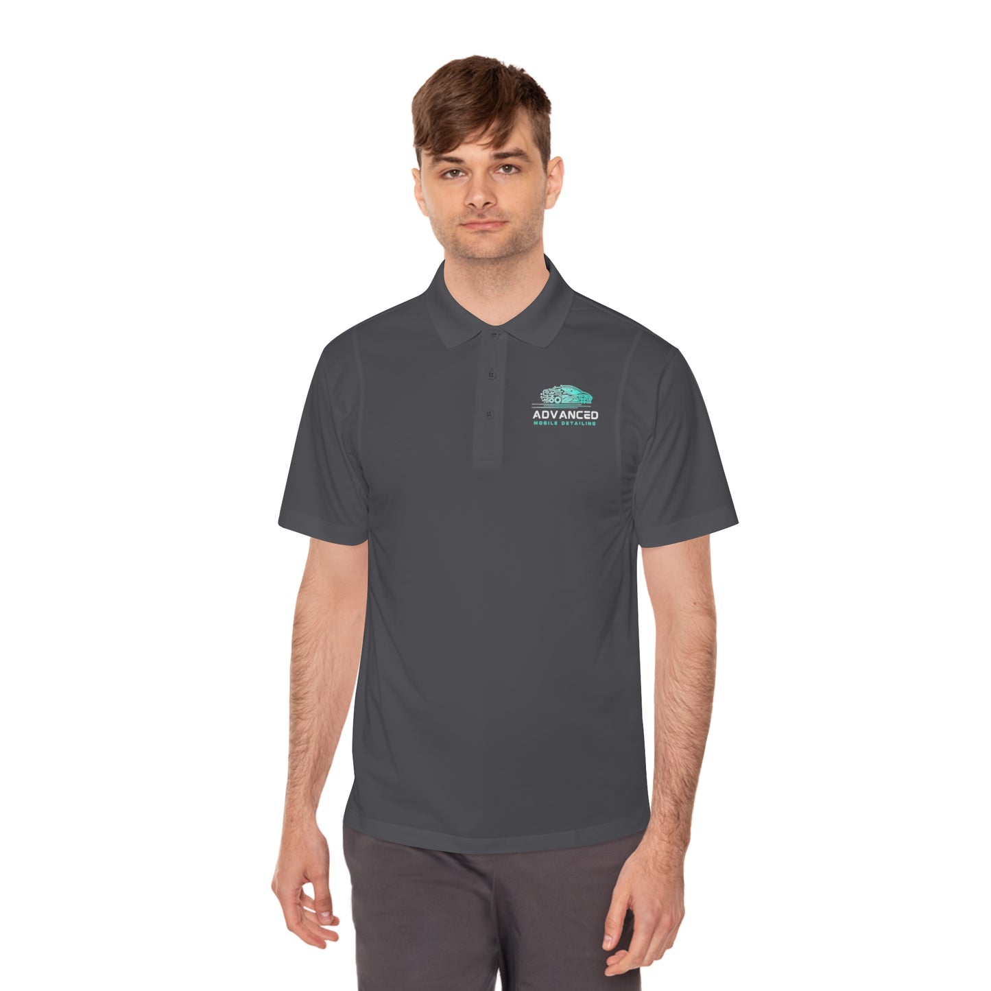 Advanced Mobile, Men's Sport Polo Shirt, Activewear, Casual Dress Shirt for Men, Perfect for Outdoor Activities, Golf, and Everyday Wear