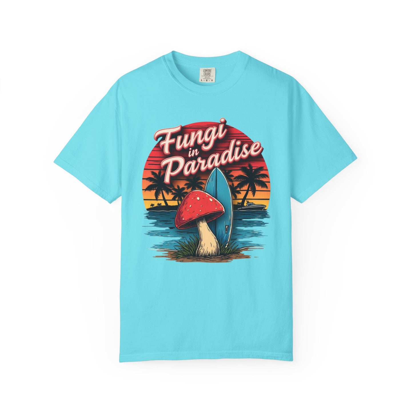 Fungi in Paradise Design, Relaxed Tee, Vintage Style Shirt, Gift for Nature Lovers, Eco-Friendly Apparel - Psychonaut Swag