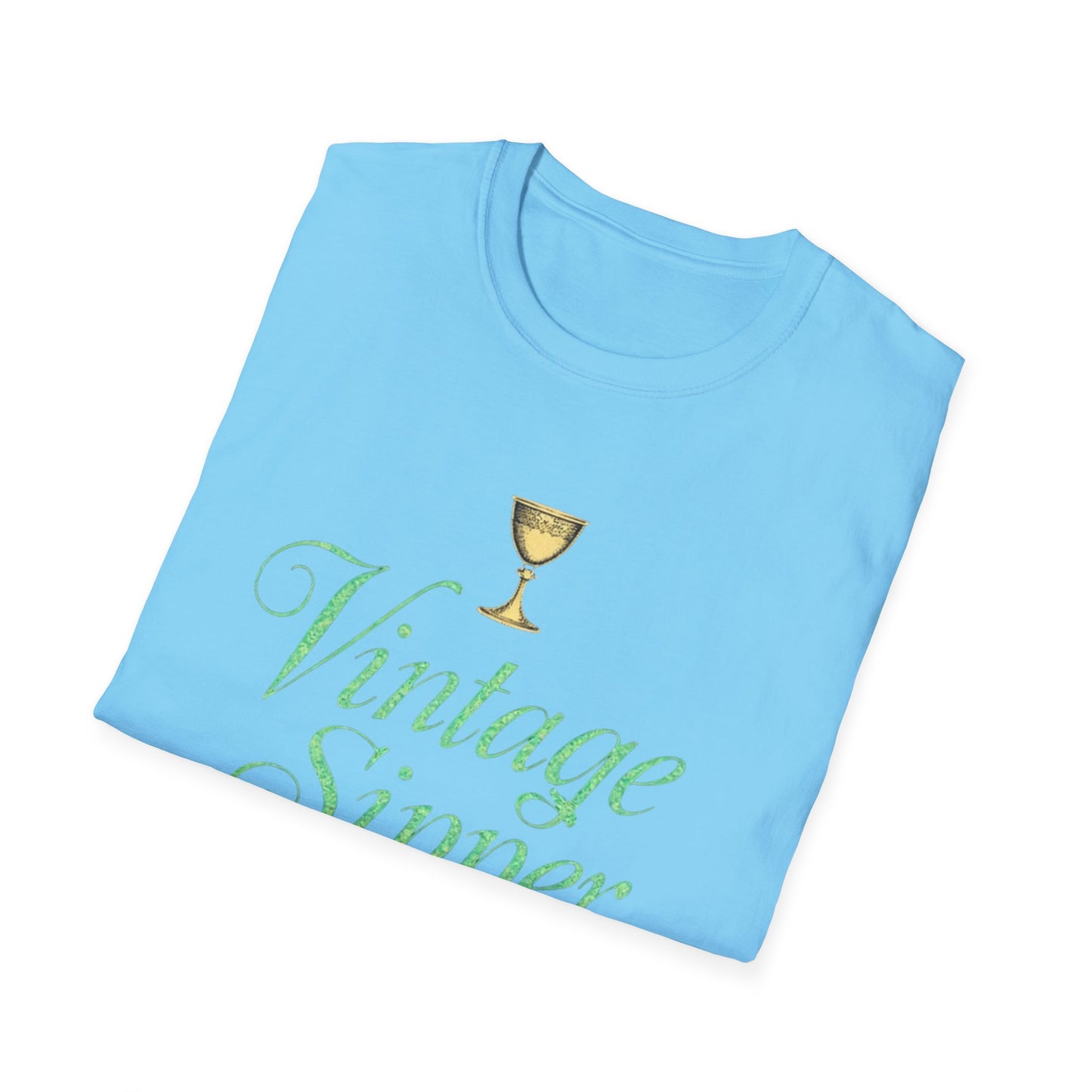 Vintage Sipper Unisex Softstyle T-Shirt, Casual Wear, Gift for Wine Lovers, Bar Night, Vintage Inspired Apparel - Psychonaut Swag
