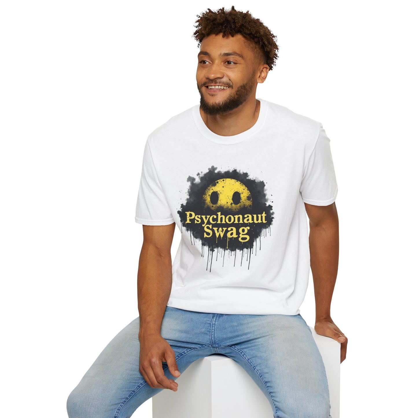 Psycho Smile, Pyschonaut Swag T-Shirt - Unisex Softstyle Tee, Casual Wear, Gift for Gamers, Festival Attire, Streetwear Fashion
