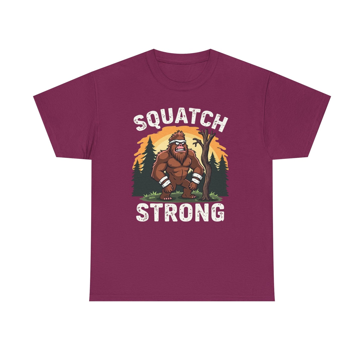 Squatch Strong Unisex Heavy Cotton Tee – Nature Graphic T-Shirt - Psychonaut Swag