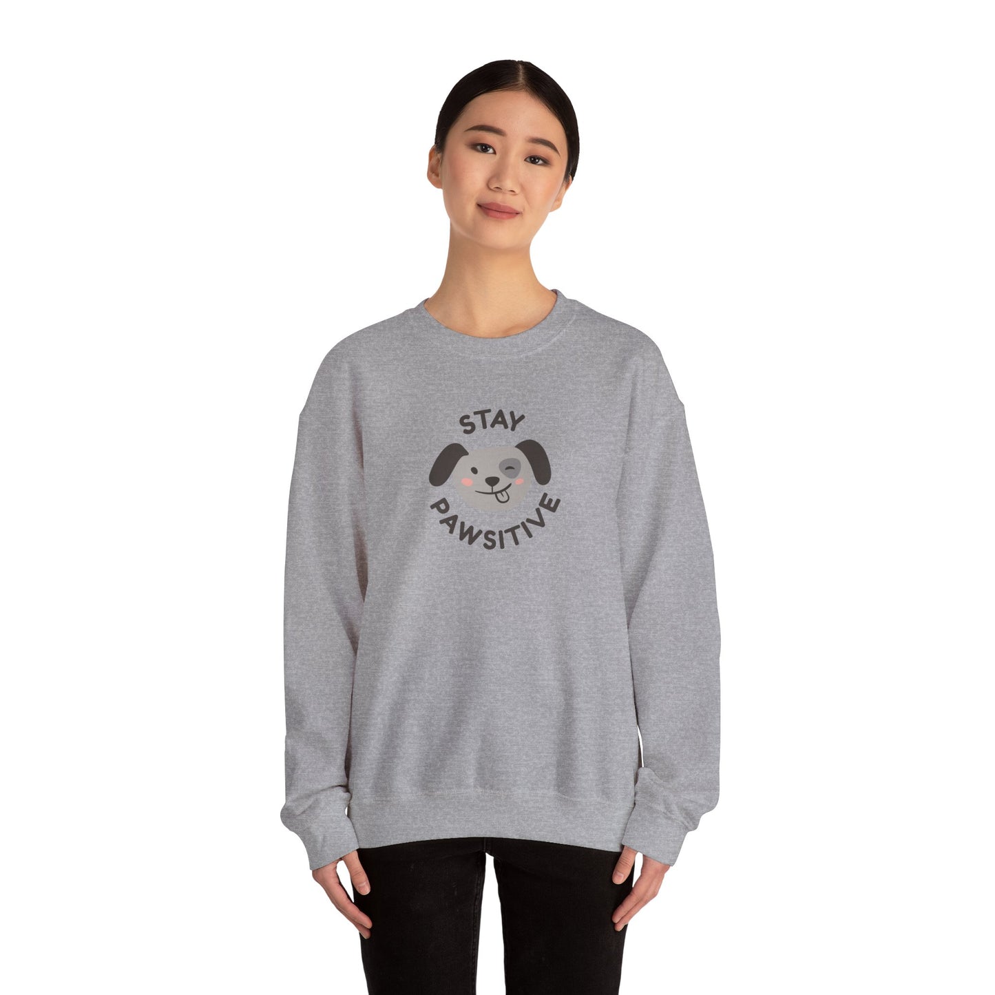 Stay Pawsitive Unisex Heavy Blend™ Crewneck Sweatshirt - Psychonaut Swag