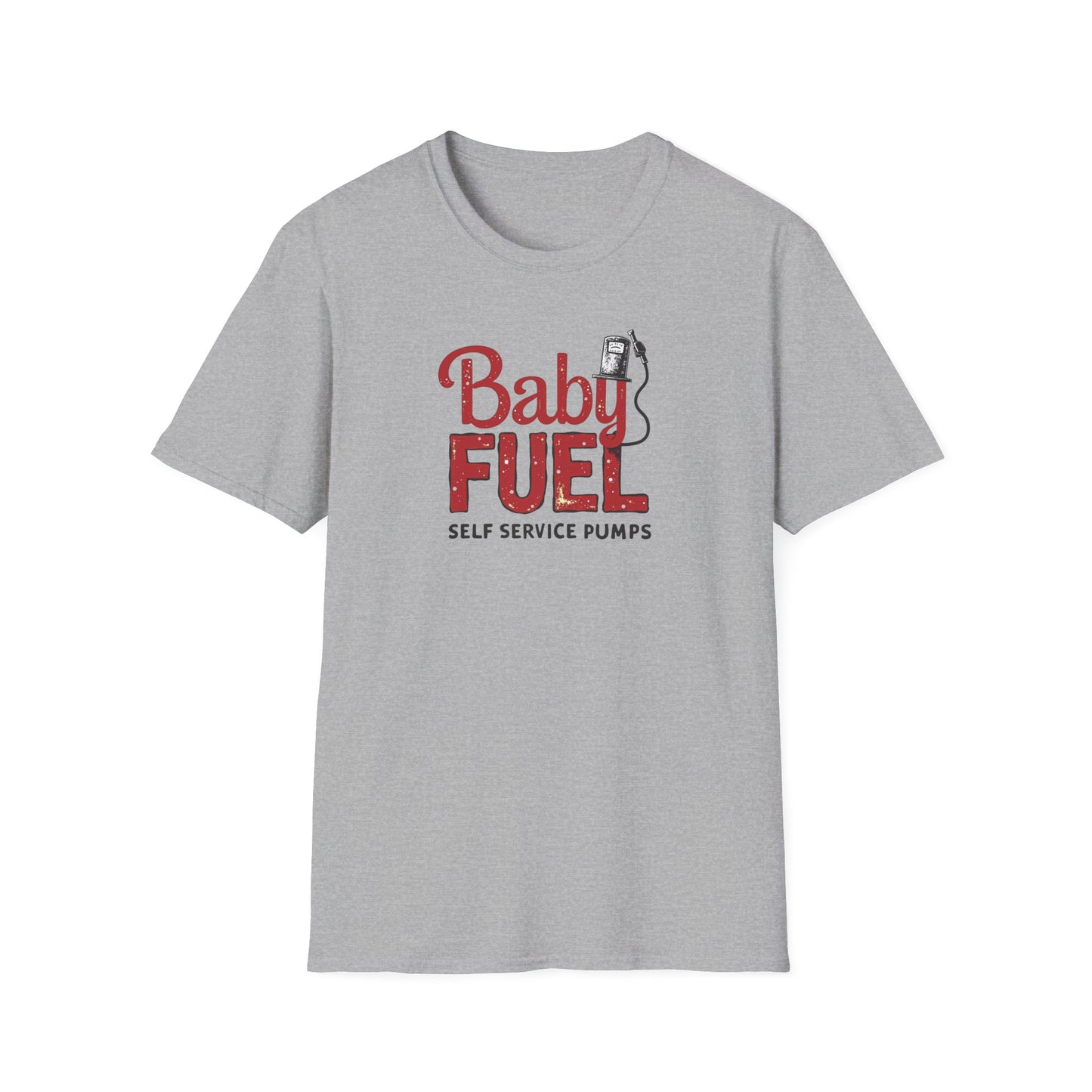 Baby Fuel, Vintage PumpThemed Unisex T-Shirt, Funny Baby Fuel Shirt, Gift for Car Lovers, Automotive Tee, Casual Everyday Wear - Psychonaut Swag
