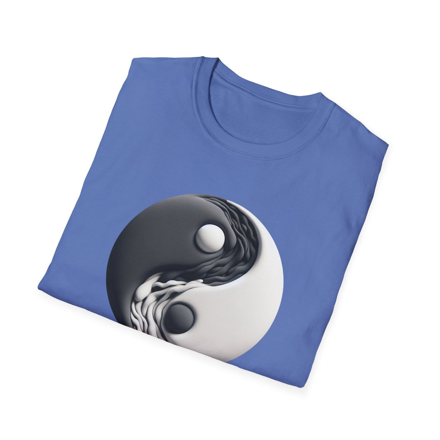 Blending good and evil, yin yang, Unisex Softstyle T-Shirt - Psychonaut Swag