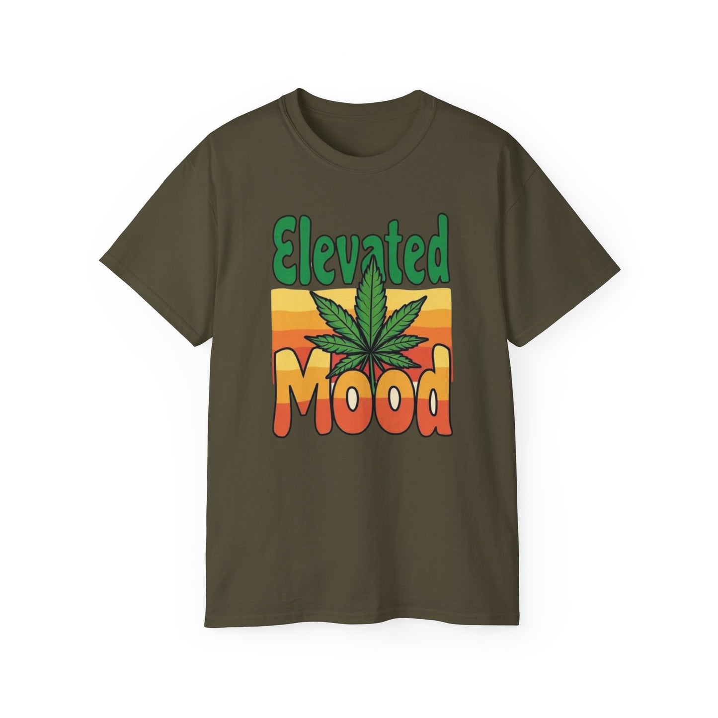 Elevated Mood Cannabis Tee, Unisex Ultra Cotton T-Shirt, Sublimated Graphic Tee, Perfect Gift for 420 Celebrations, Relaxed Fit Tee