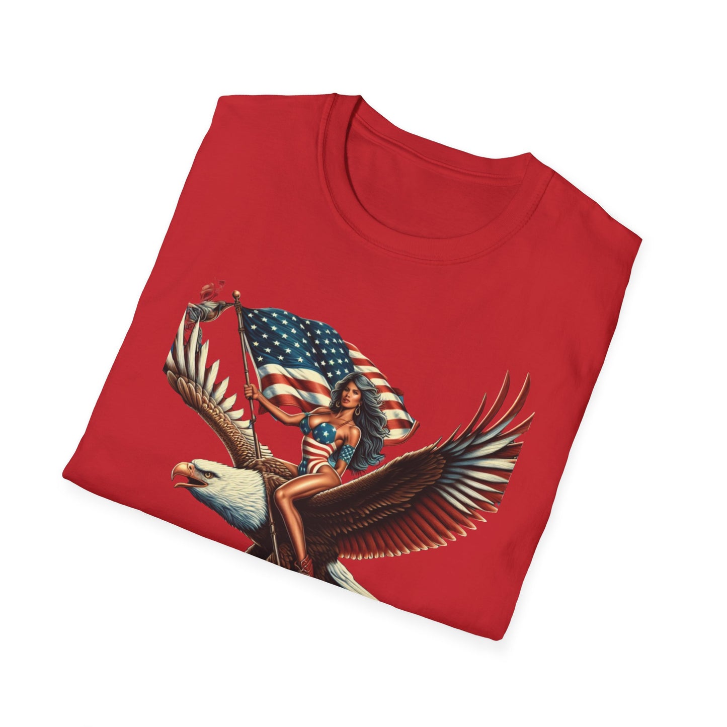 Patriot Riding Eagle, Graphic Tee - Unisex T-Shirt, Eagle Design, 4th of July Shirt, Independence Day Apparel, Festival Wear, Gift for Patriots