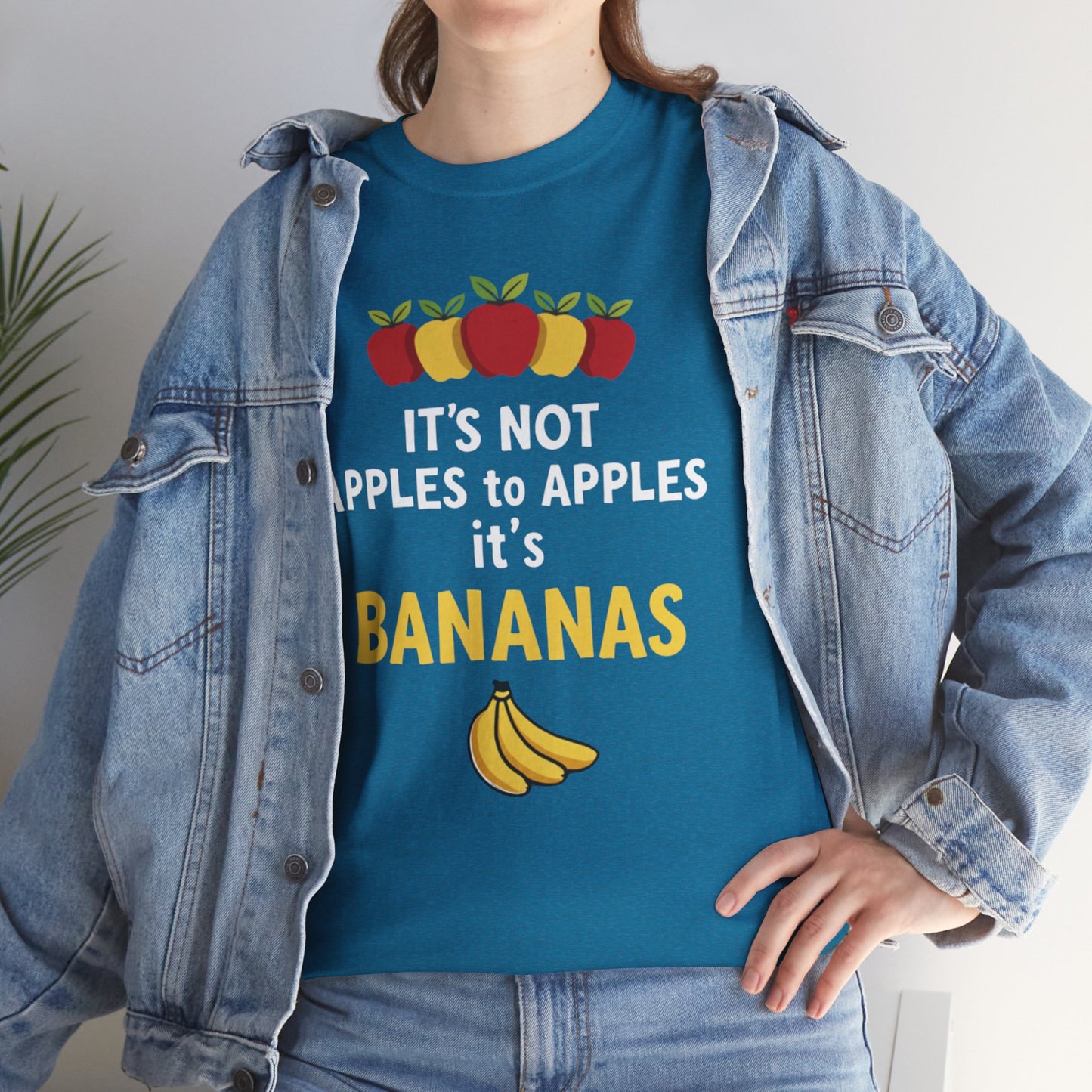 Funny Banana T-Shirt: It's Not Apples to Apples, Cute Graphic Tee for Food Lovers, Gift for Birthdays, Casual Wear, Humor Shirt - Psychonaut Swag