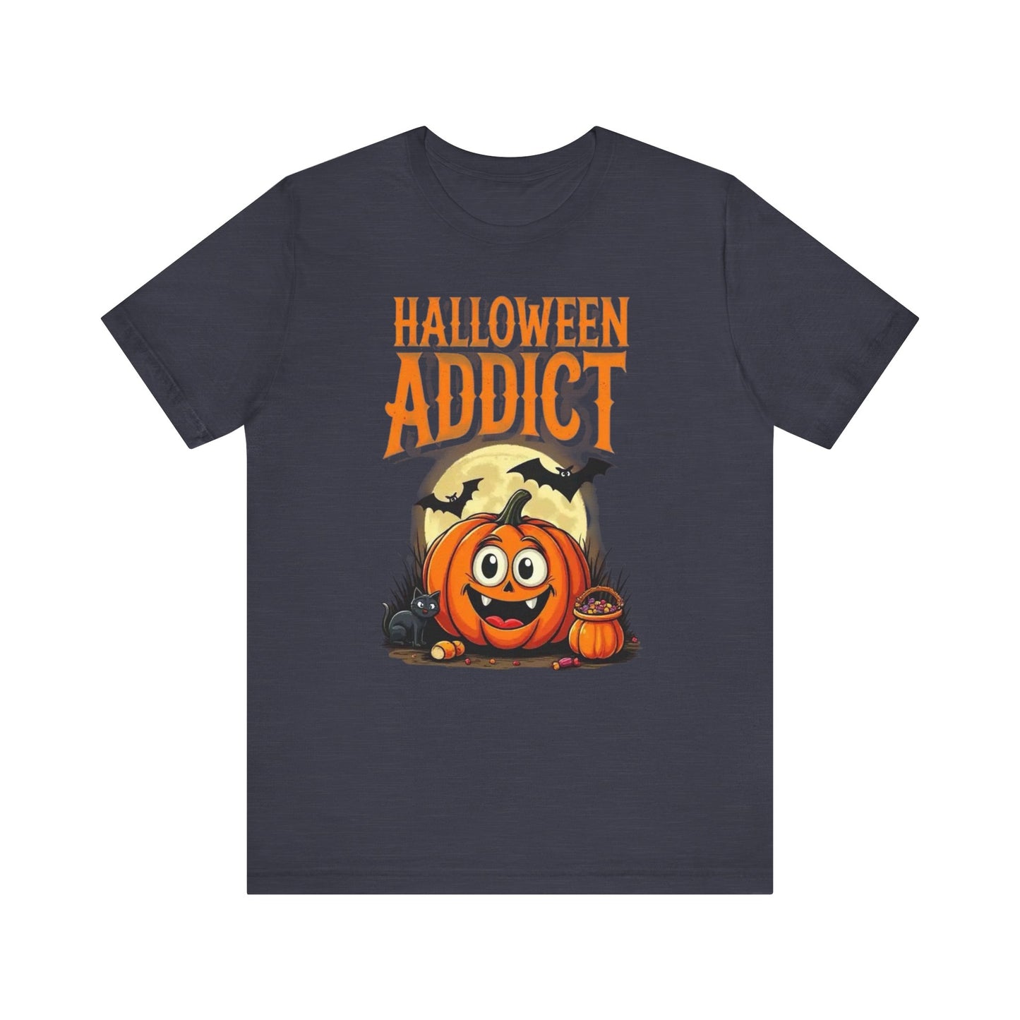 Halloween Addict Tee | Unisex Short Sleeve T-Shirt, Fun Halloween Apparel, Pumpkin Tee, Spooky Season Shirt, Gift for Halloween Lovers - Psychonaut Swag