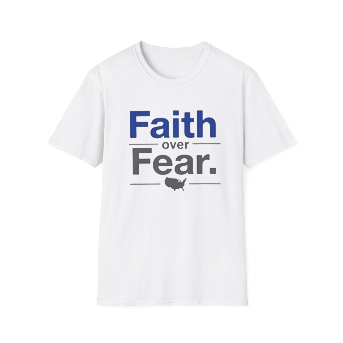 Faith Over Fear Unisex Softstyle T-Shirt | Inspirational Tee for Motivational Gifts, Everyday Wear, Faith, Courage, Positive Vibes - Psychonaut Swag