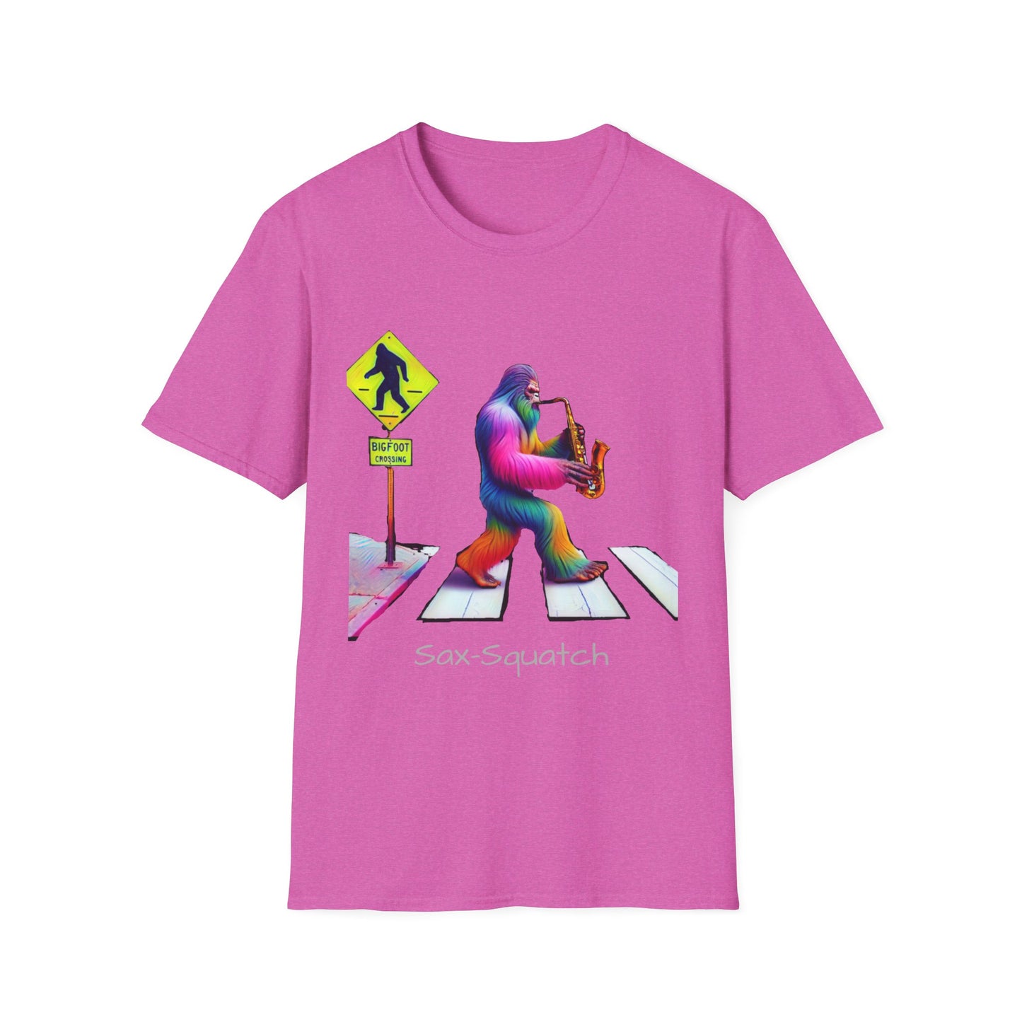 Sax-Squatch, Unisex Softstyle T-Shirt - Psychonaut Swag