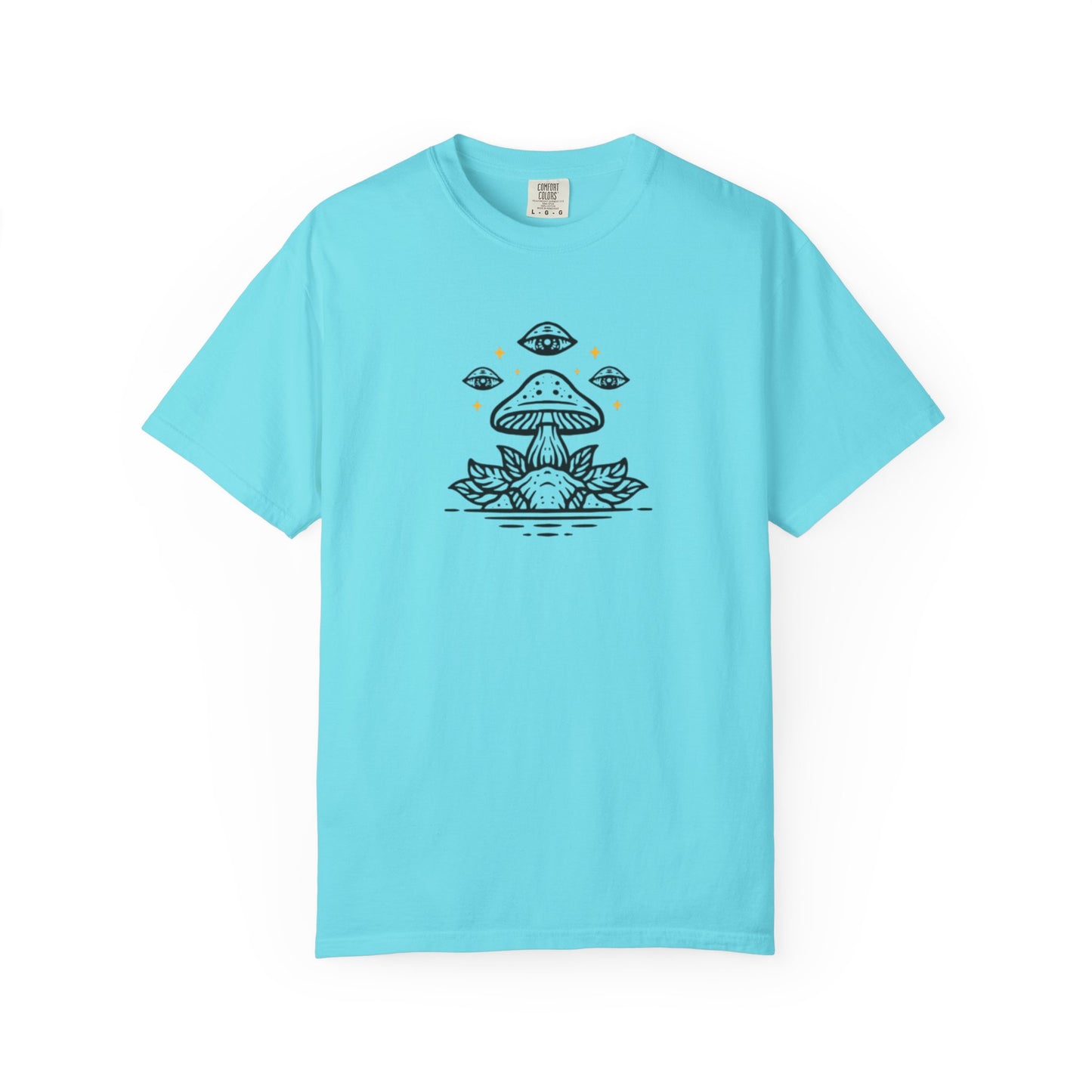 Mushroom Gift from Visitors, Unisex Garment-Dyed T-shirt - Psychonaut Swag