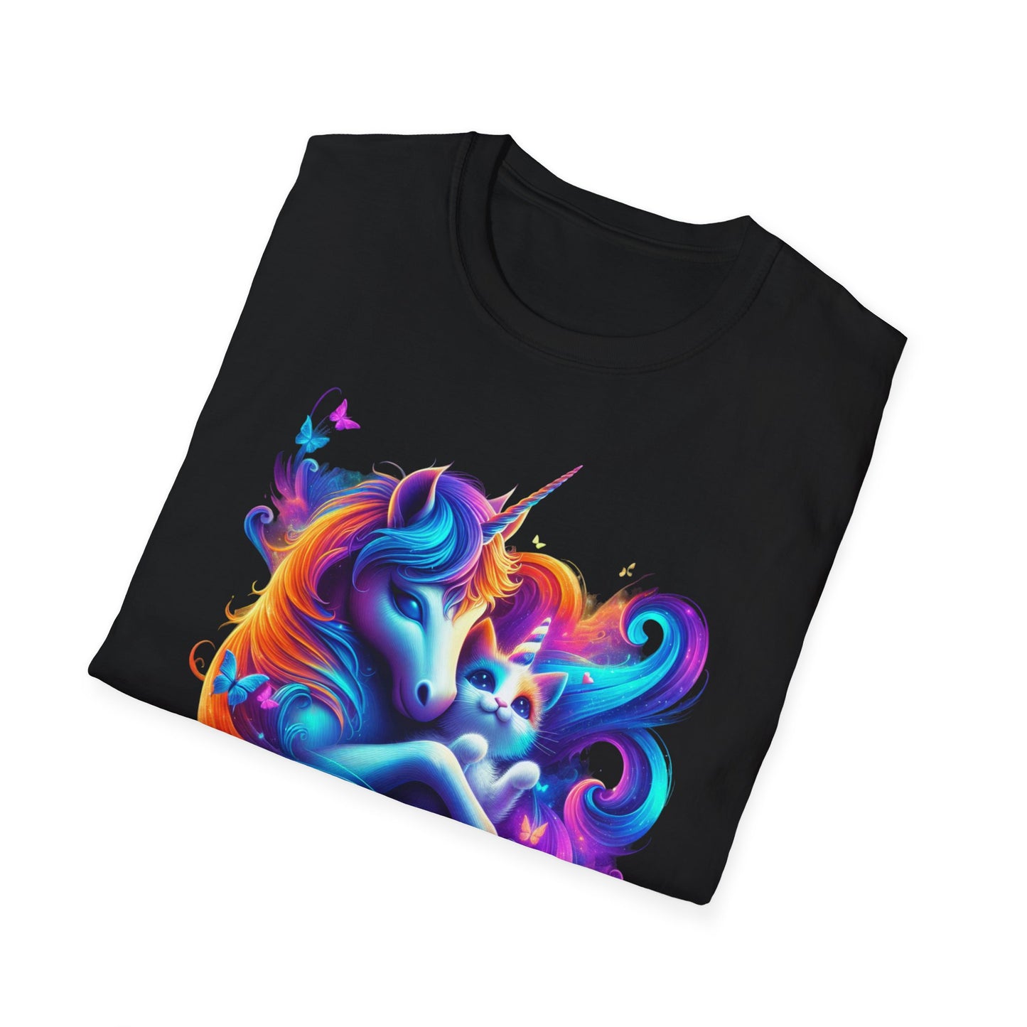 Unicorn with Caticorn Unisex T-Shirt - Magic of Unicorns hugging the Caticorns - Psychonaut Swag
