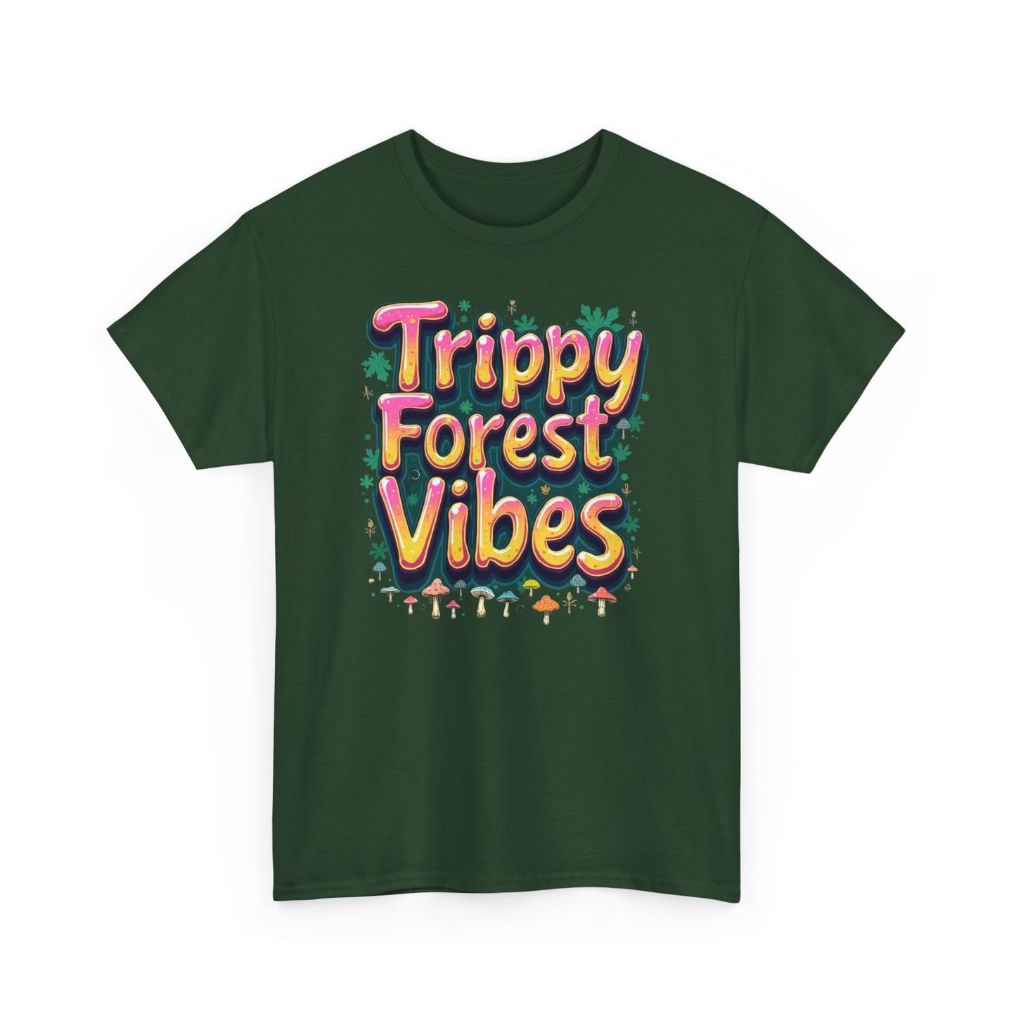 Trippy Forest Vibes Tee, Unisex Cotton T-Shirt, Bohemian Graphic Tee, Psychedelic Shirt, Nature Lover Gift, Festival Apparel - Psychonaut Swag