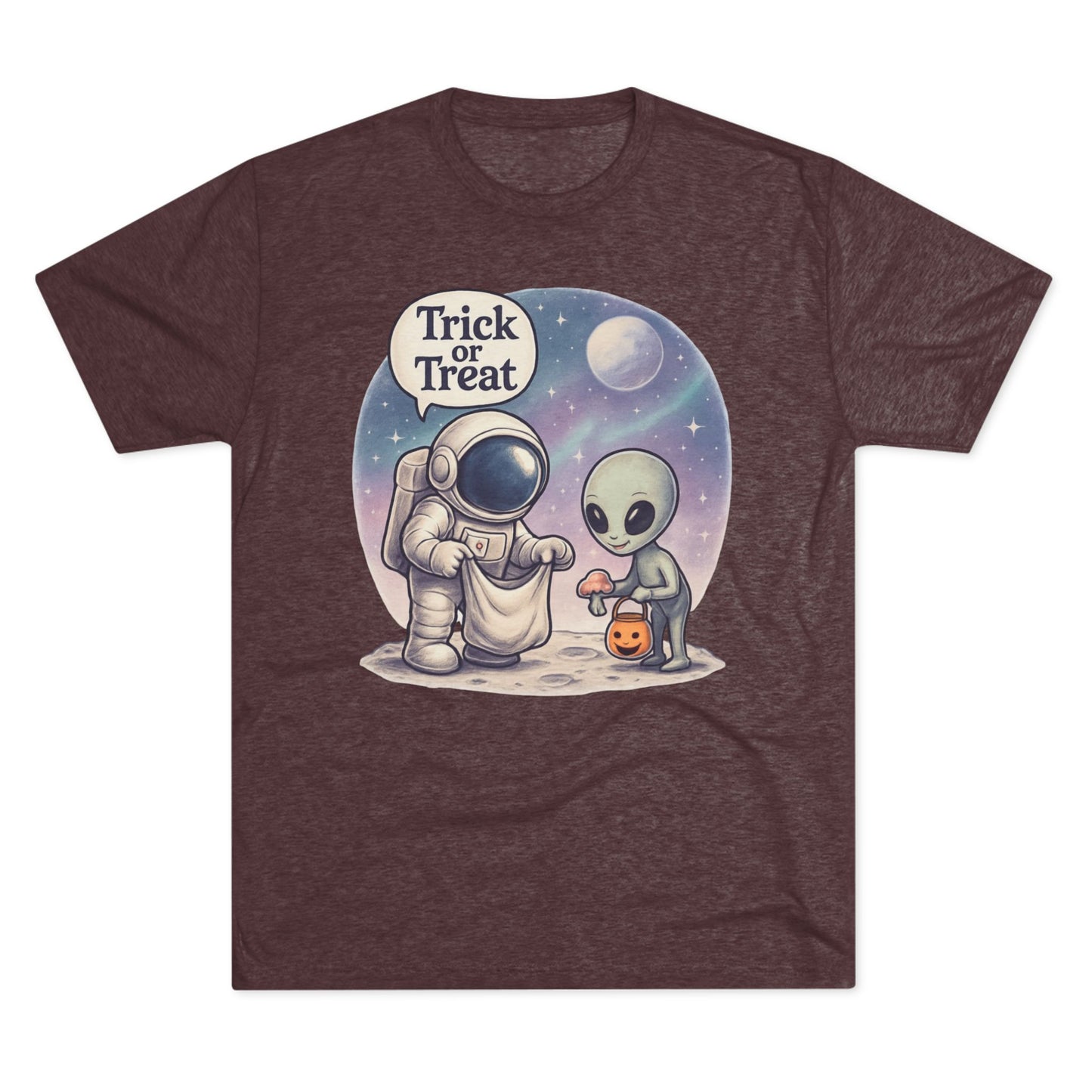 Space Trick or Treat Crew Tee, Halloween T-Shirt, Space Theme Shirt, Unisex Graphic Tee, Fun Costume Tee, Gift for Space Lovers