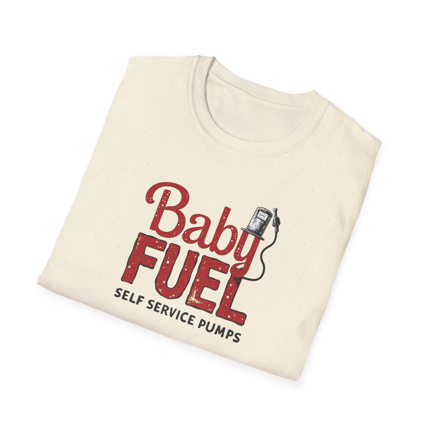 Baby Fuel, Vintage PumpThemed Unisex T-Shirt, Funny Baby Fuel Shirt, Gift for Car Lovers, Automotive Tee, Casual Everyday Wear - Psychonaut Swag