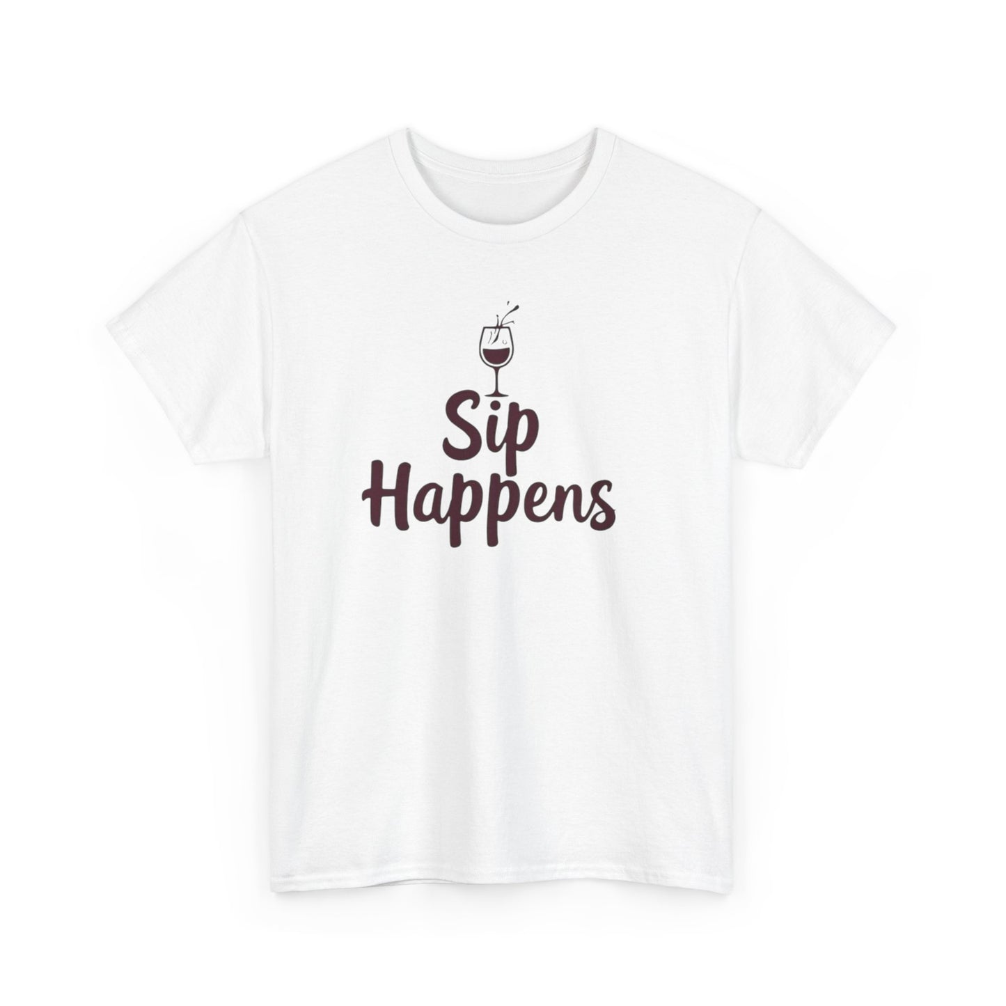 Sip Happens Unisex Heavy Cotton Tee - Funny Graphic Shirt, Casual Wear, Gift for Coffee Lovers, Everyday Comfort, Birthday Party T-Shirt - Psychonaut Swag