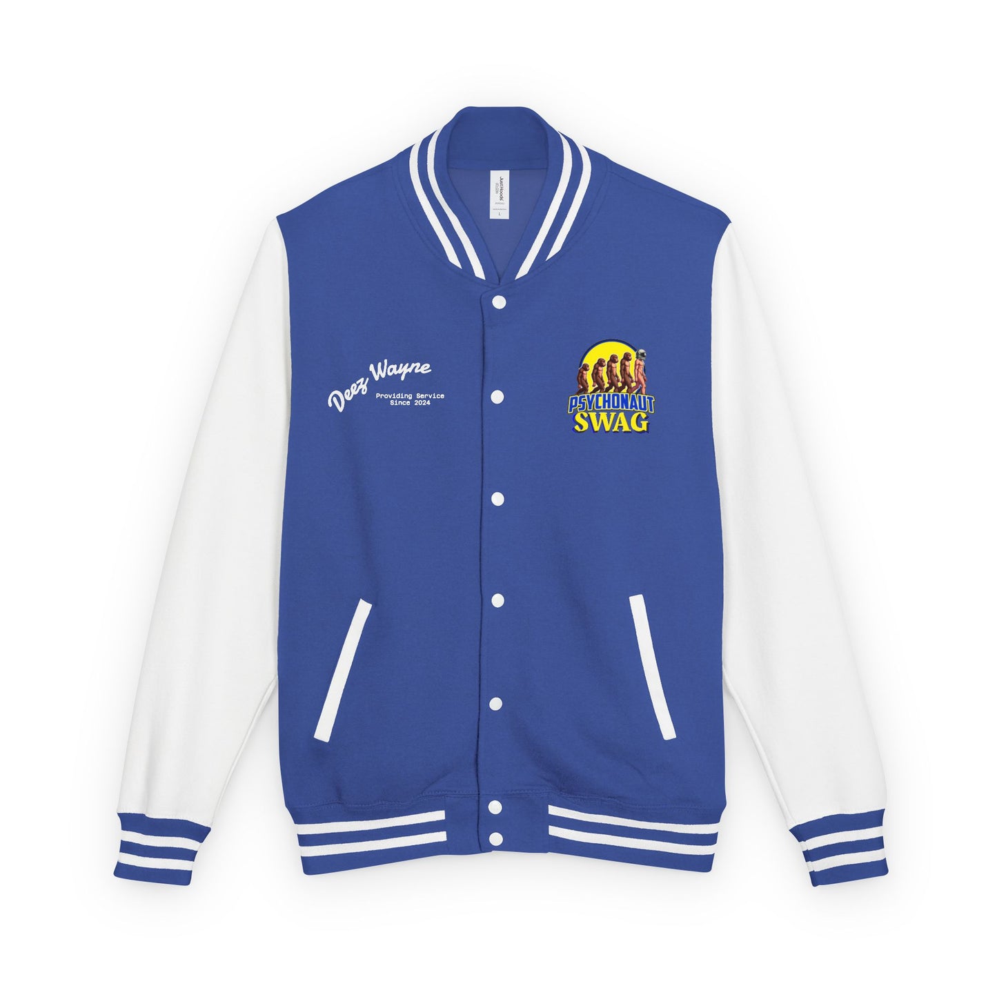 Psychonaut Swag, Small Biz, Vintage Unisex Heavyweight Letterman Jacket – Perfect for Team Spirit, Casual Outings, Gifts, College Events, Personalized Style