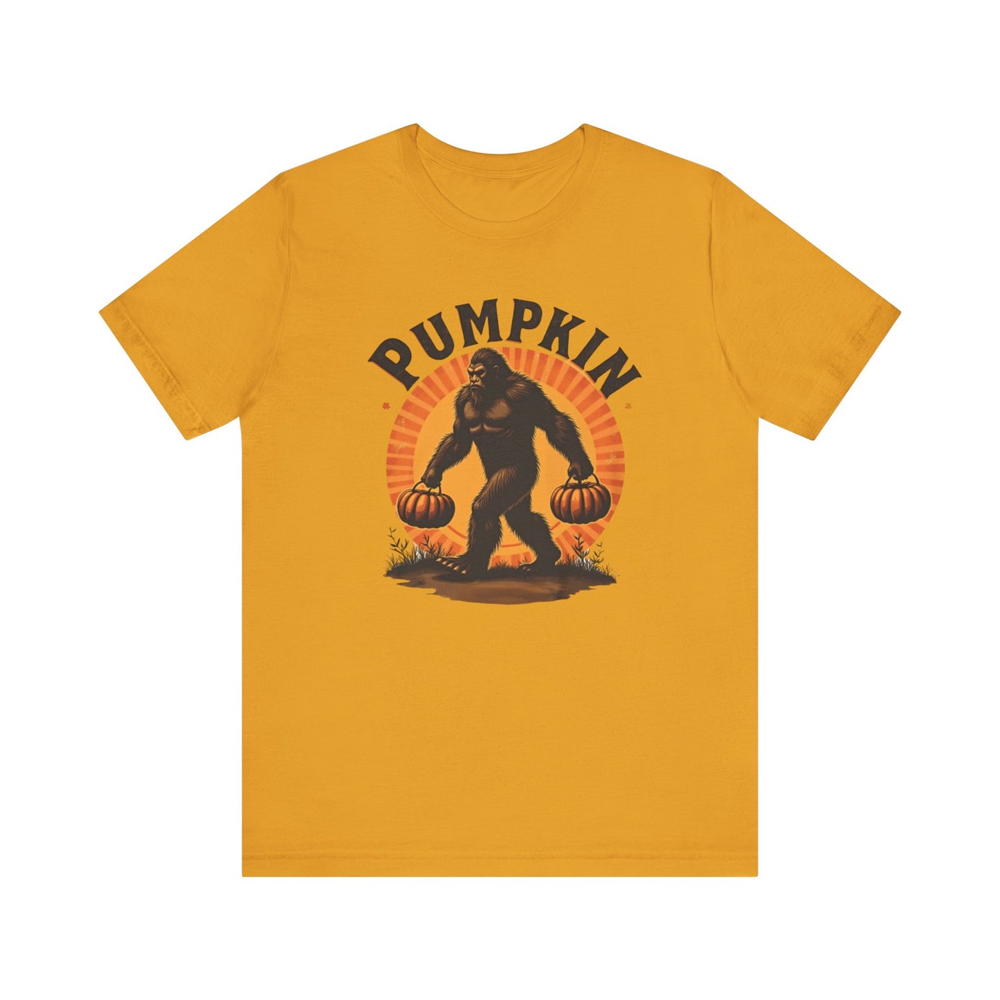 Pumpkin Bigfoot T-Shirt – Unisex Harvest Tee for Fall, Halloween, Autumn Celebrations, Gift for Nature Lovers, Casual Wear