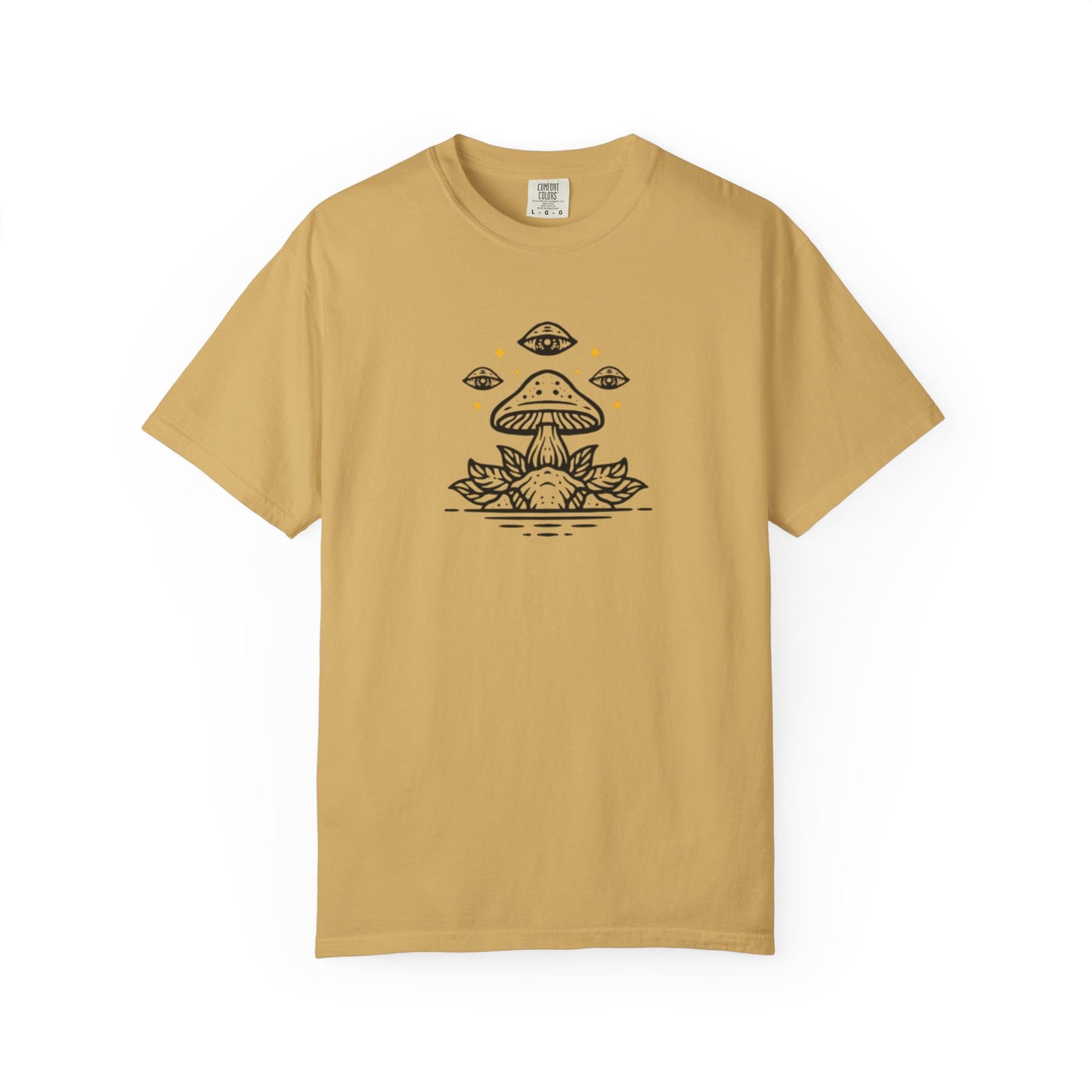 Mushroom Gift from Visitors, Unisex Garment-Dyed T-shirt - Psychonaut Swag