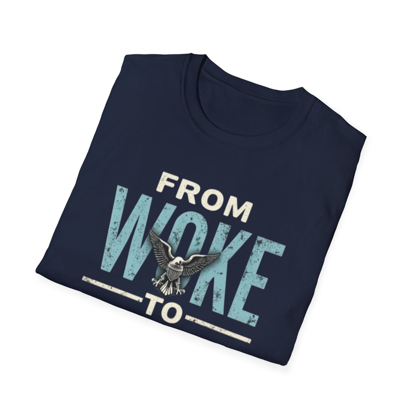 Woke to Right, Graphic Tee - From Woke to Right, Casual Wear, Gift for Friends, Statement T-Shirt, Everyday Fashion, Political Humor - Psychonaut Swag