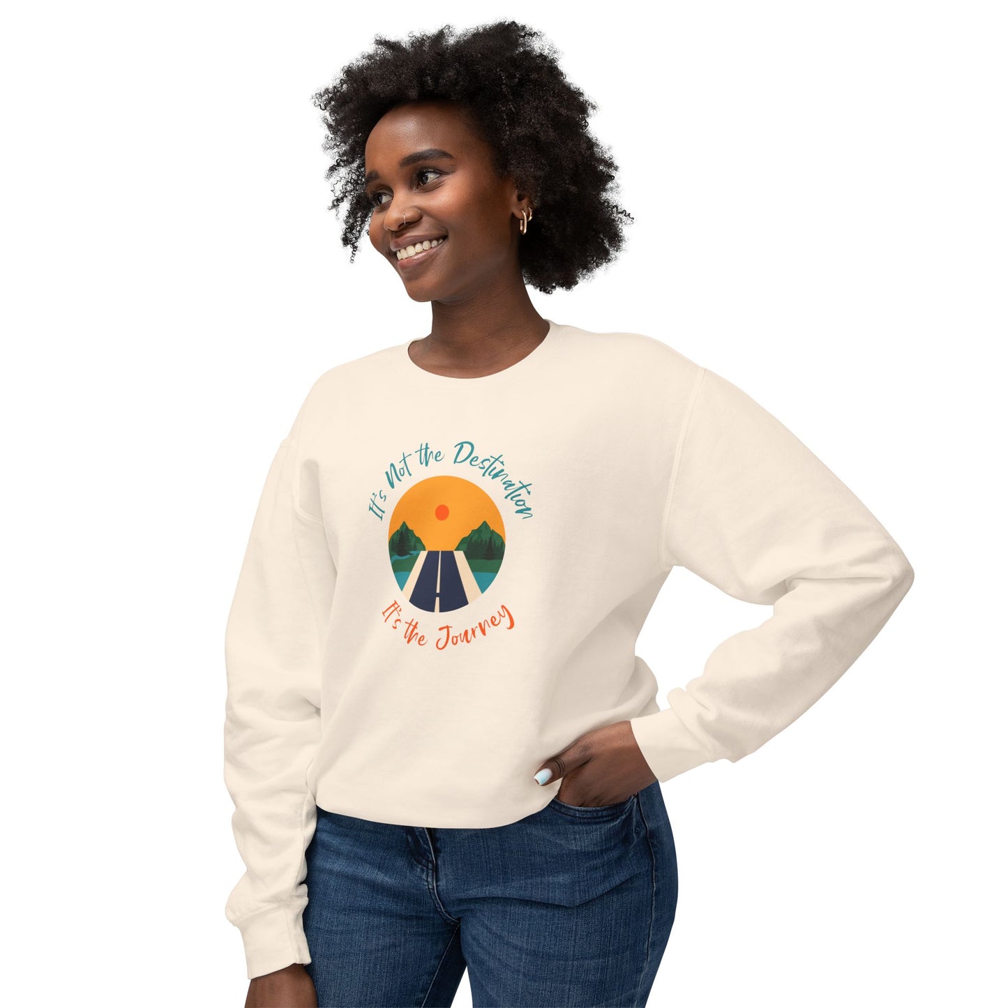 It’s The Journey, Unisex Lightweight Crewneck Sweatshirt - Psychonaut Swag