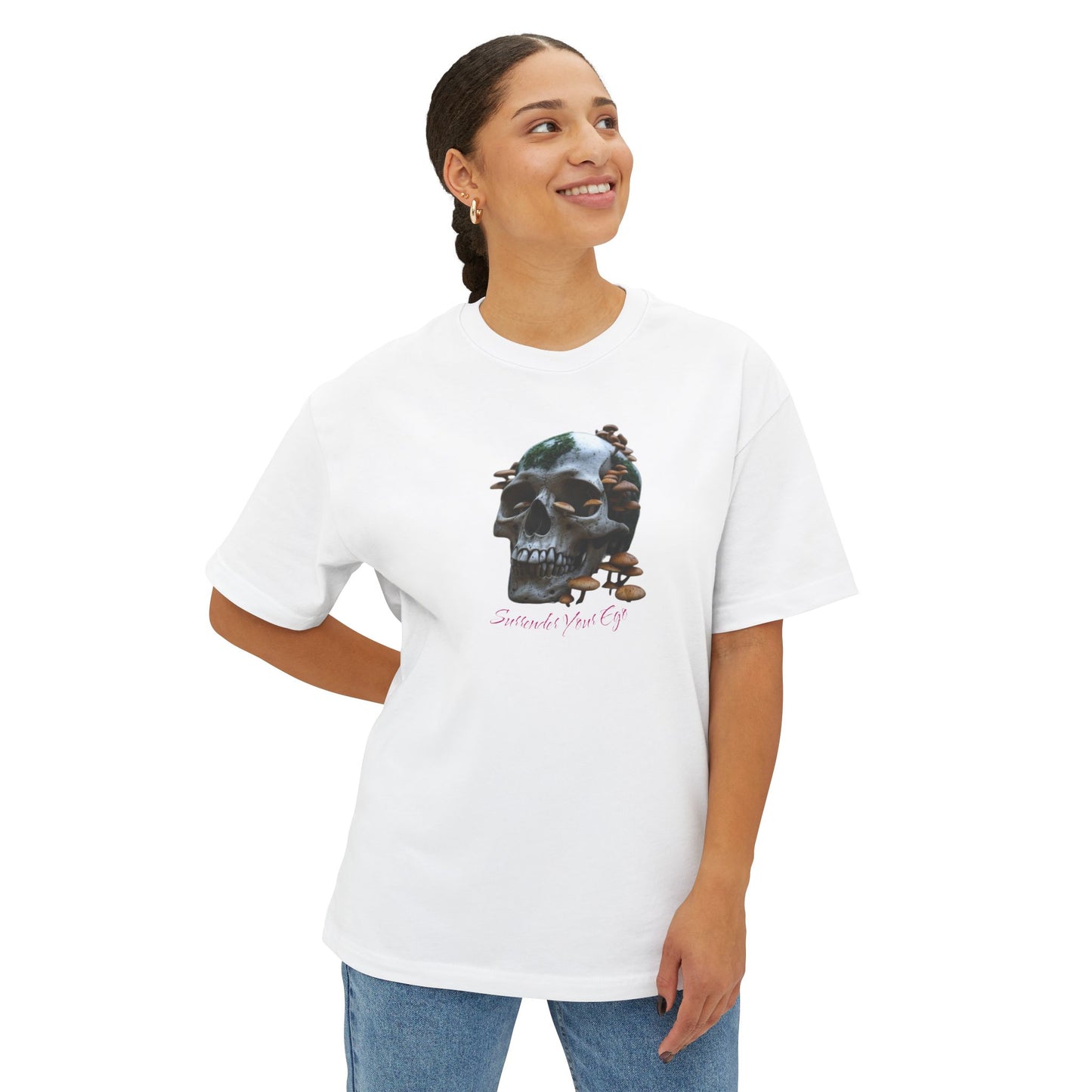 Mushroom Skull Graphic Unisex Oversized Tee | Casual Streetwear, Unique Gift, Statement Shirt, Relaxed Fit Fashion, Graphic Tee