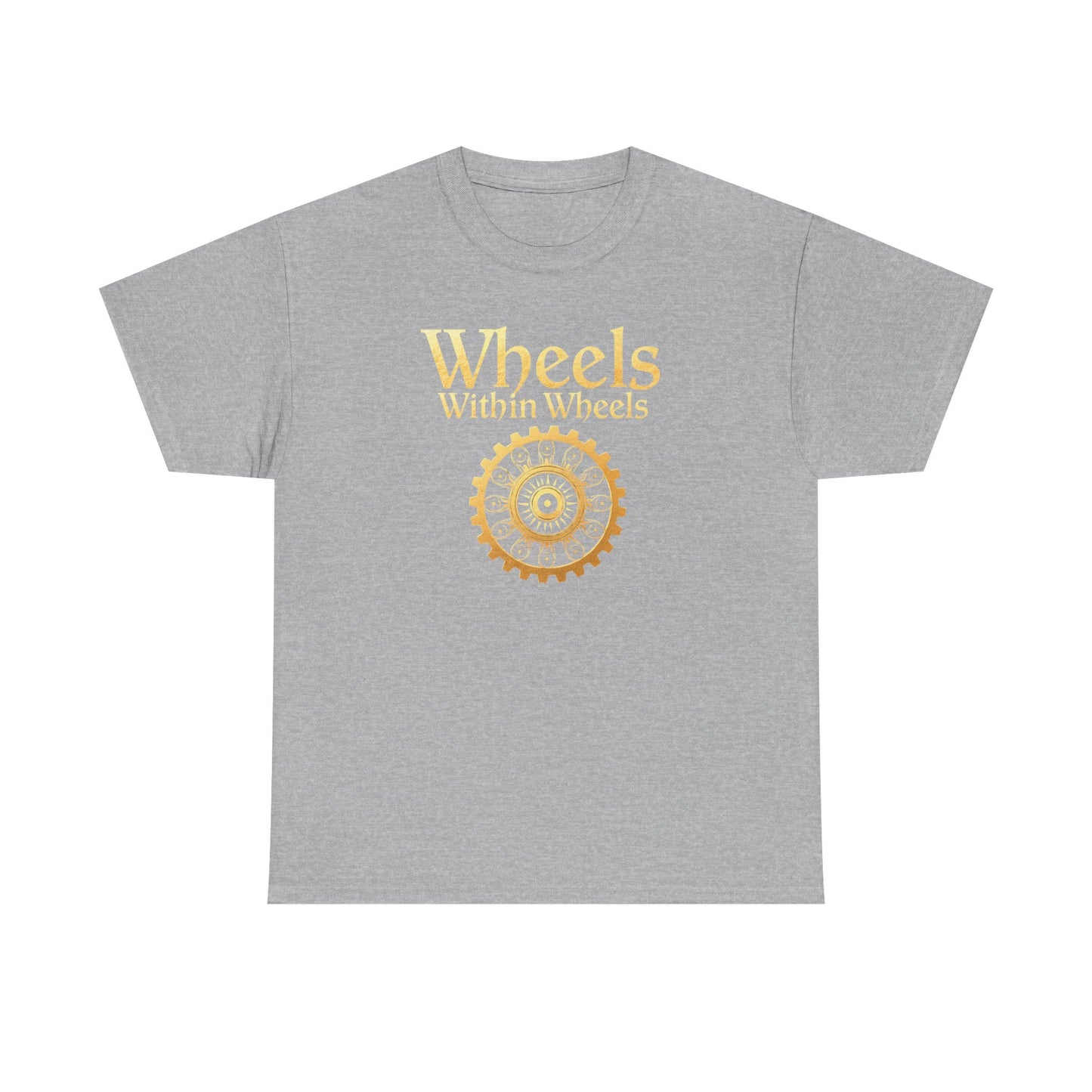 Wheels within wheels, Unisex Heavy Cotton Tee, Casual Wear, Gift for Cyclists, Graphic T-Shirt, Birthday Gift, Summer Style - Psychonaut Swag