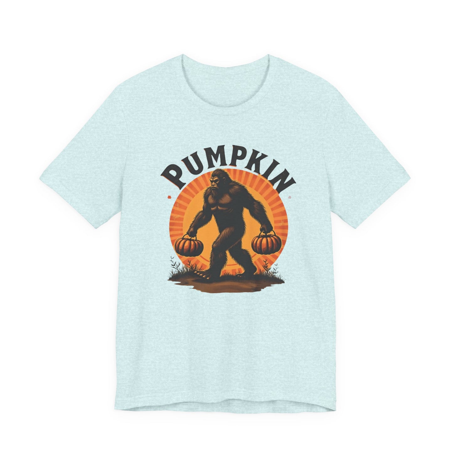 Pumpkin Bigfoot T-Shirt – Unisex Harvest Tee for Fall, Halloween, Autumn Celebrations, Gift for Nature Lovers, Casual Wear