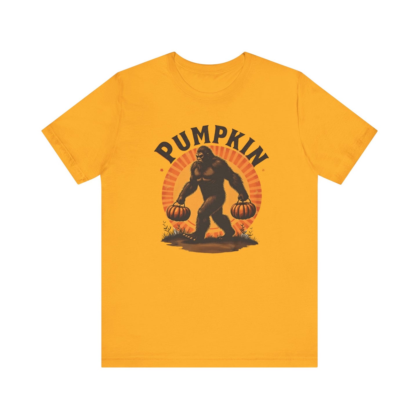 Pumpkin Bigfoot T-Shirt – Unisex Harvest Tee for Fall, Halloween, Autumn Celebrations, Gift for Nature Lovers, Casual Wear