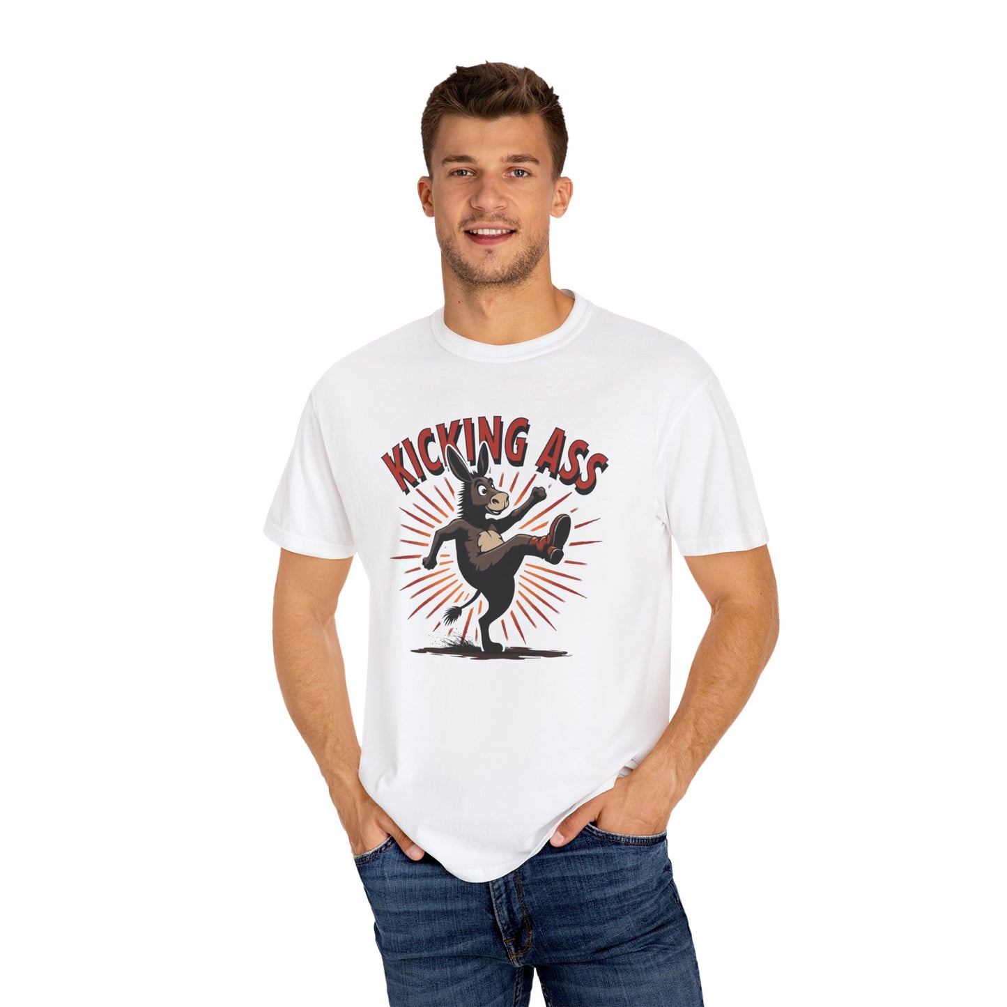 Kicking Donkey, Unisex T-Shirt | Funny Graphic Tee, Casual Wear, Humor Gift, Birthday Surprise, Motivational Apparel - Psychonaut Swag