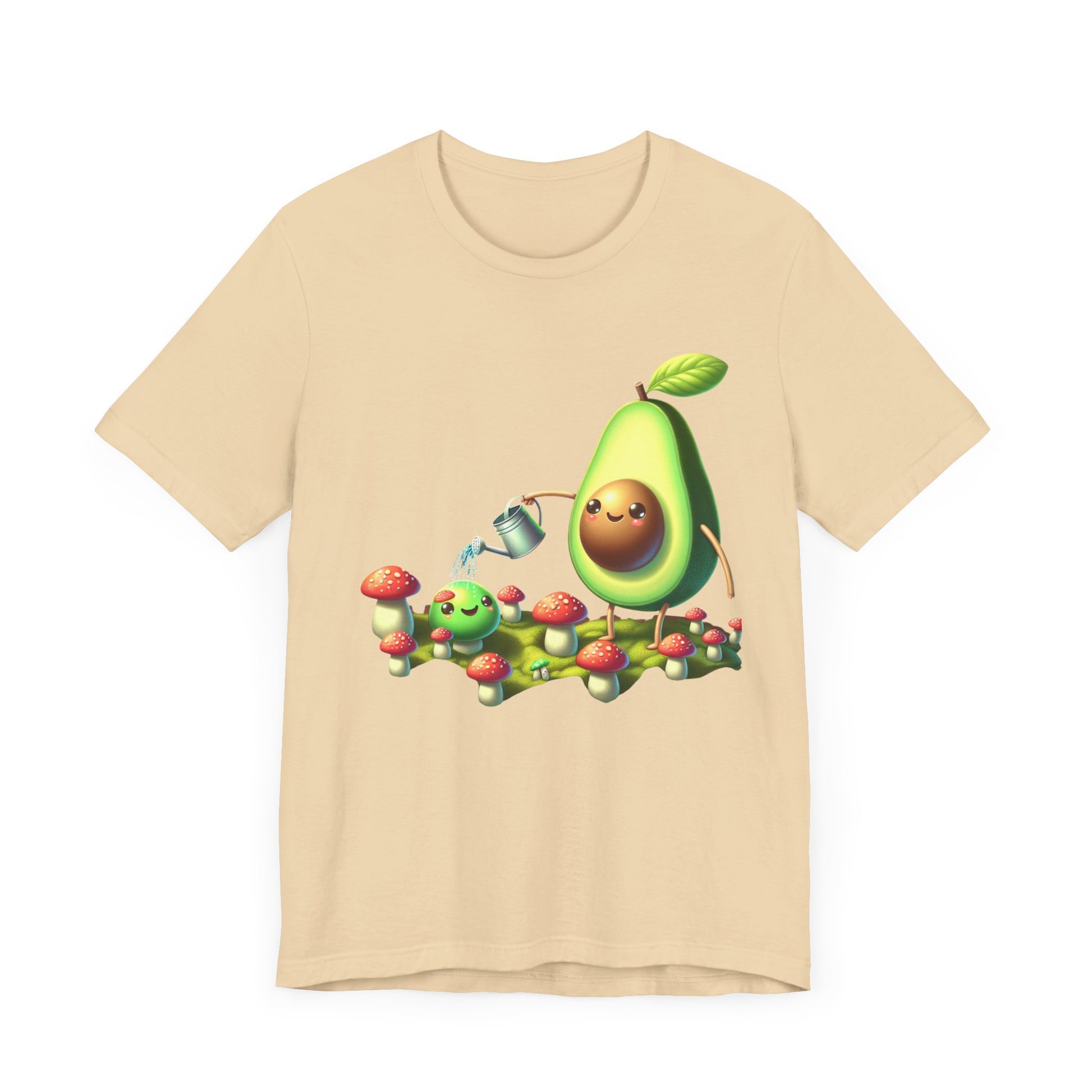 Short Sleeve Tee - Avocado watering magic shrooms.  Funny Design - Psychonaut Swag