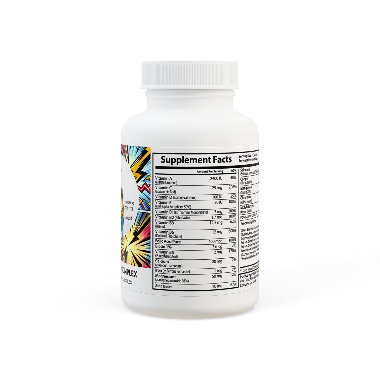 Super Brain, Brain Support Complex Supplement (60 Capsules) - Psychonaut Swag