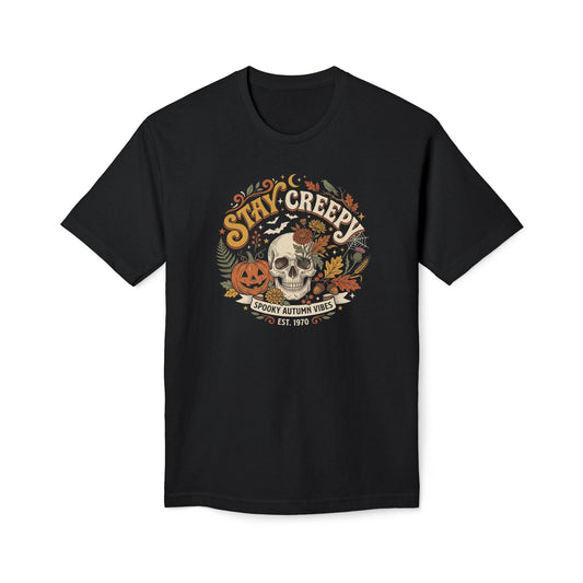 Stay Creepy Halloween T-Shirt — Vintage Skull & Autumn Vibes Tee