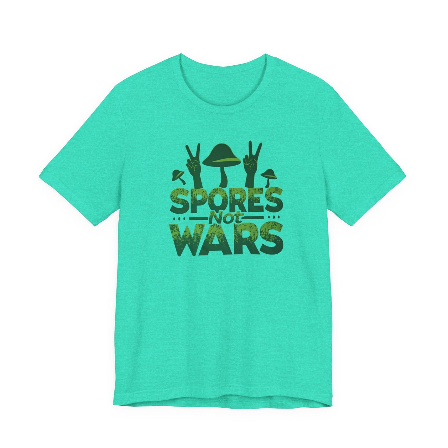 Spores Not Wars - Eco-Friendly Statement Shirt, Casual Wear, Gift for Nature Lovers, Unique Graphic Tee, Sustainable Fashion - Psychonaut Swag