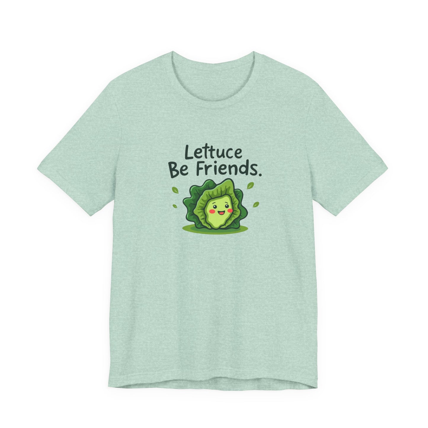 Lettuce Be Friends, Unisex Tee, Casual Wear, Gift for Vegetarians, Summer T-Shirt, Eco-Friendly Apparel - Psychonaut Swag