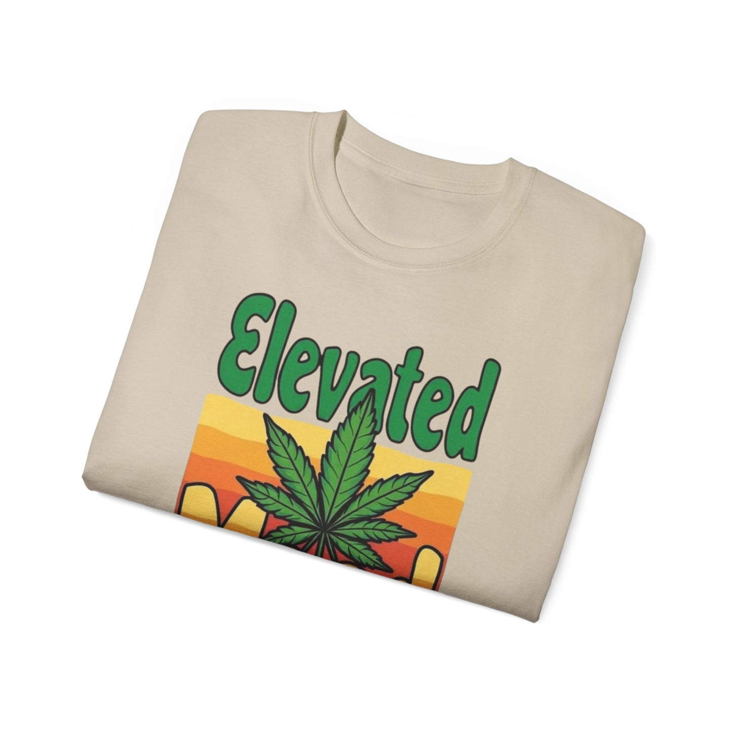 Elevated Mood Cannabis Tee, Unisex Ultra Cotton T-Shirt, Sublimated Graphic Tee, Perfect Gift for 420 Celebrations, Relaxed Fit Tee