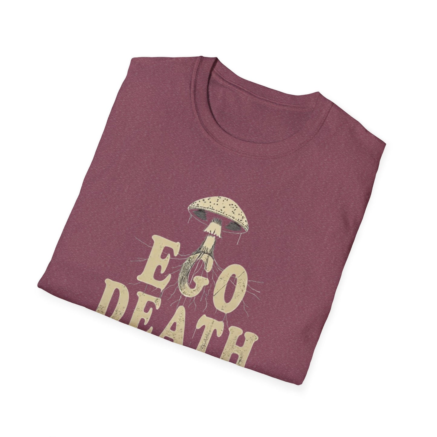 Ego Death Club Mushroom, T-Shirt, Unisex Softstyle Tee, Casual Wear, Gift for Friends, Unique Graphic Shirt