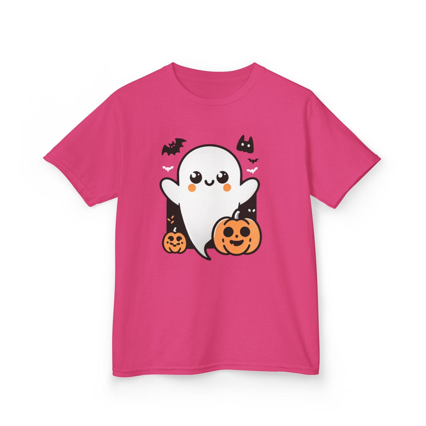 Kids Halloween Tee, Ghost Trick or Treat Top, Autumn Fun Apparel, Pumpkin Graphic Tee, Festive Kidswear
