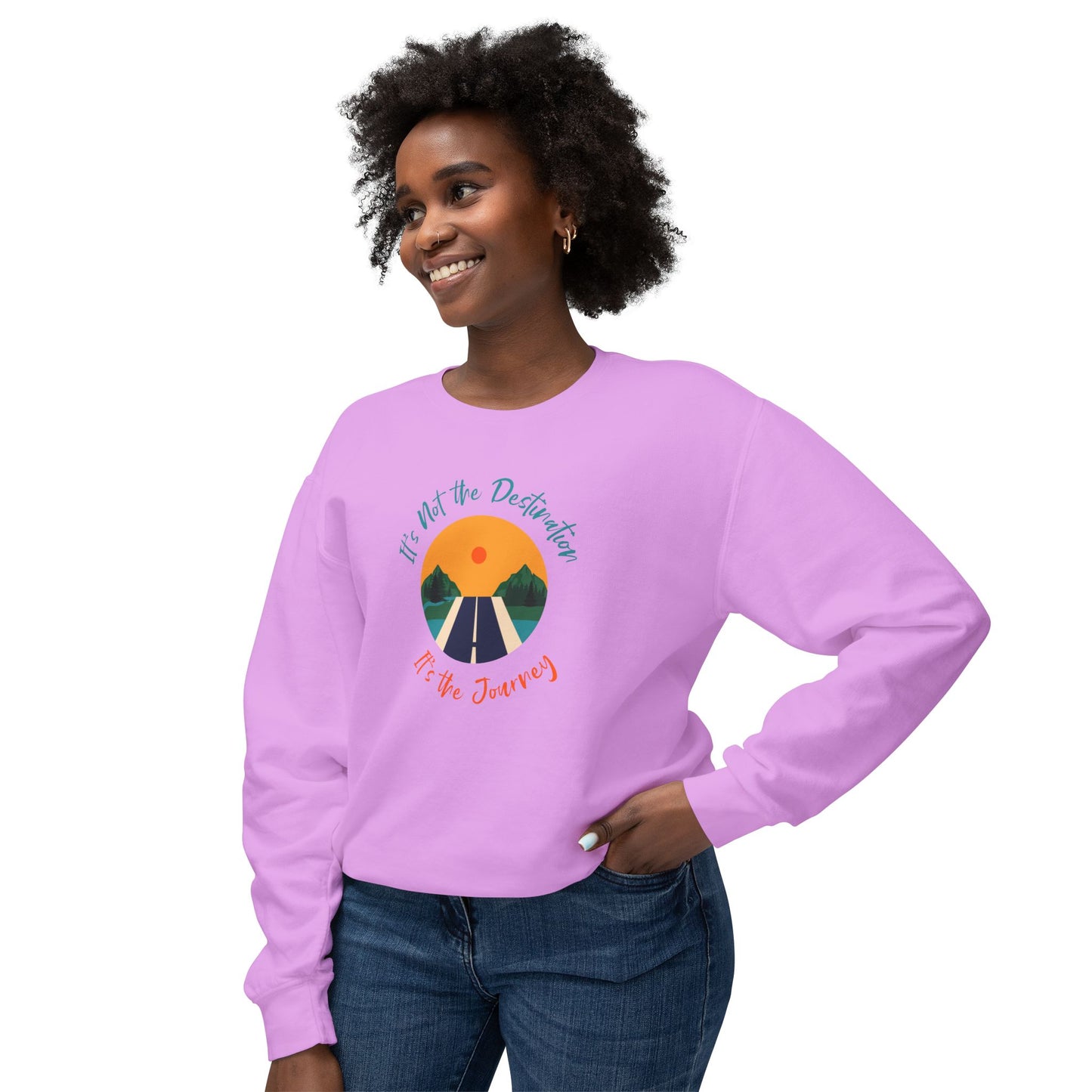 It’s The Journey, Unisex Lightweight Crewneck Sweatshirt - Psychonaut Swag