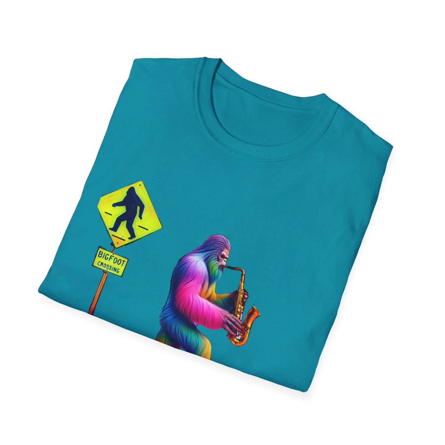 Sax-Squatch, Unisex Softstyle T-Shirt - Psychonaut Swag