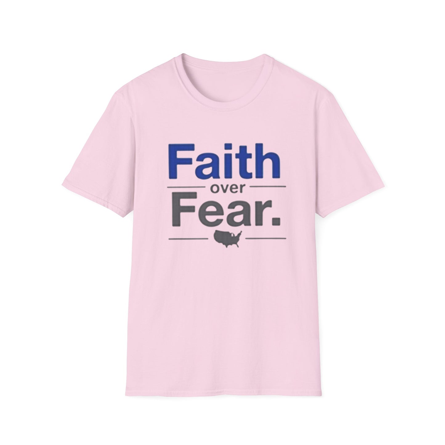 Faith Over Fear Unisex Softstyle T-Shirt | Inspirational Tee for Motivational Gifts, Everyday Wear, Faith, Courage, Positive Vibes - Psychonaut Swag