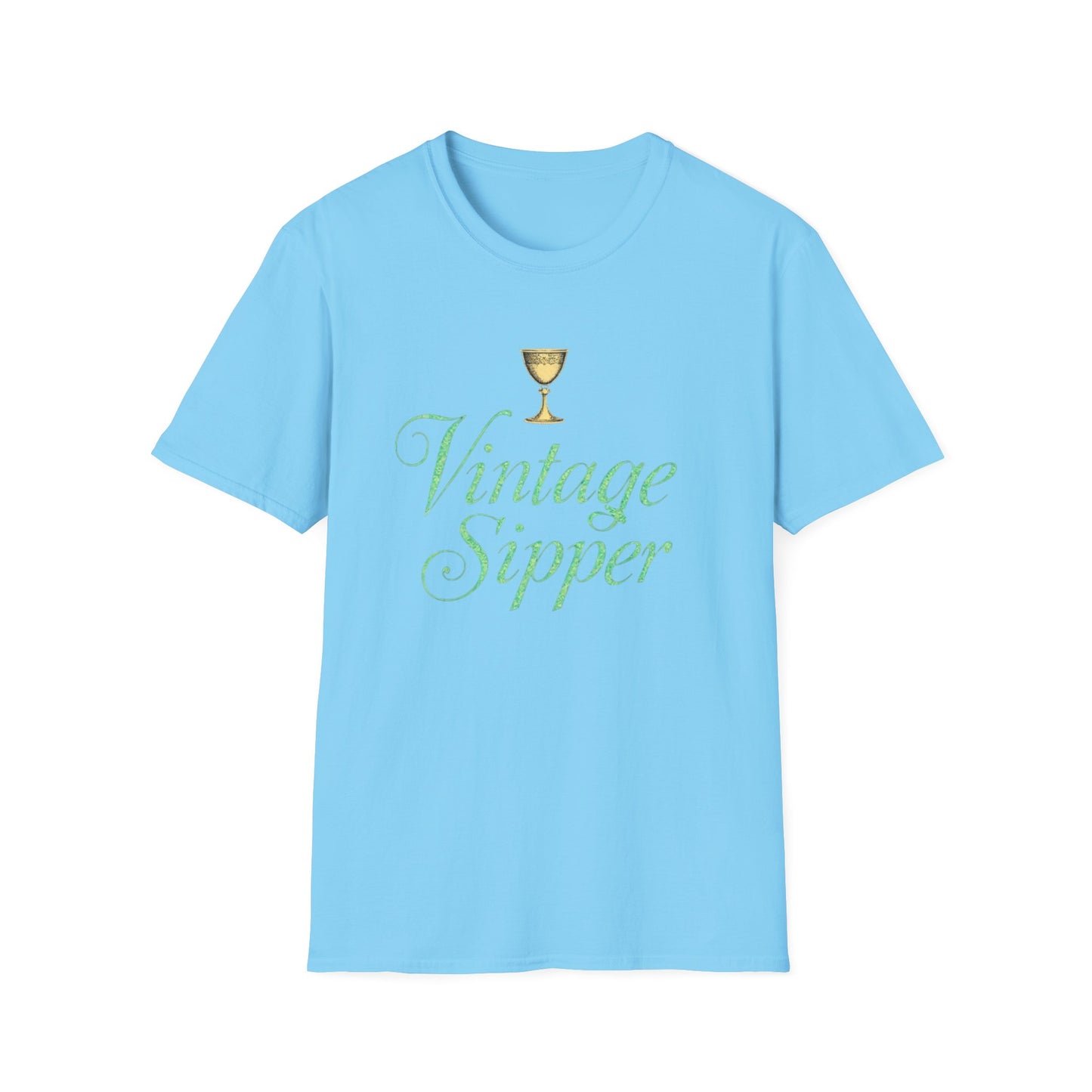 Vintage Sipper Unisex Softstyle T-Shirt, Casual Wear, Gift for Wine Lovers, Bar Night, Vintage Inspired Apparel - Psychonaut Swag